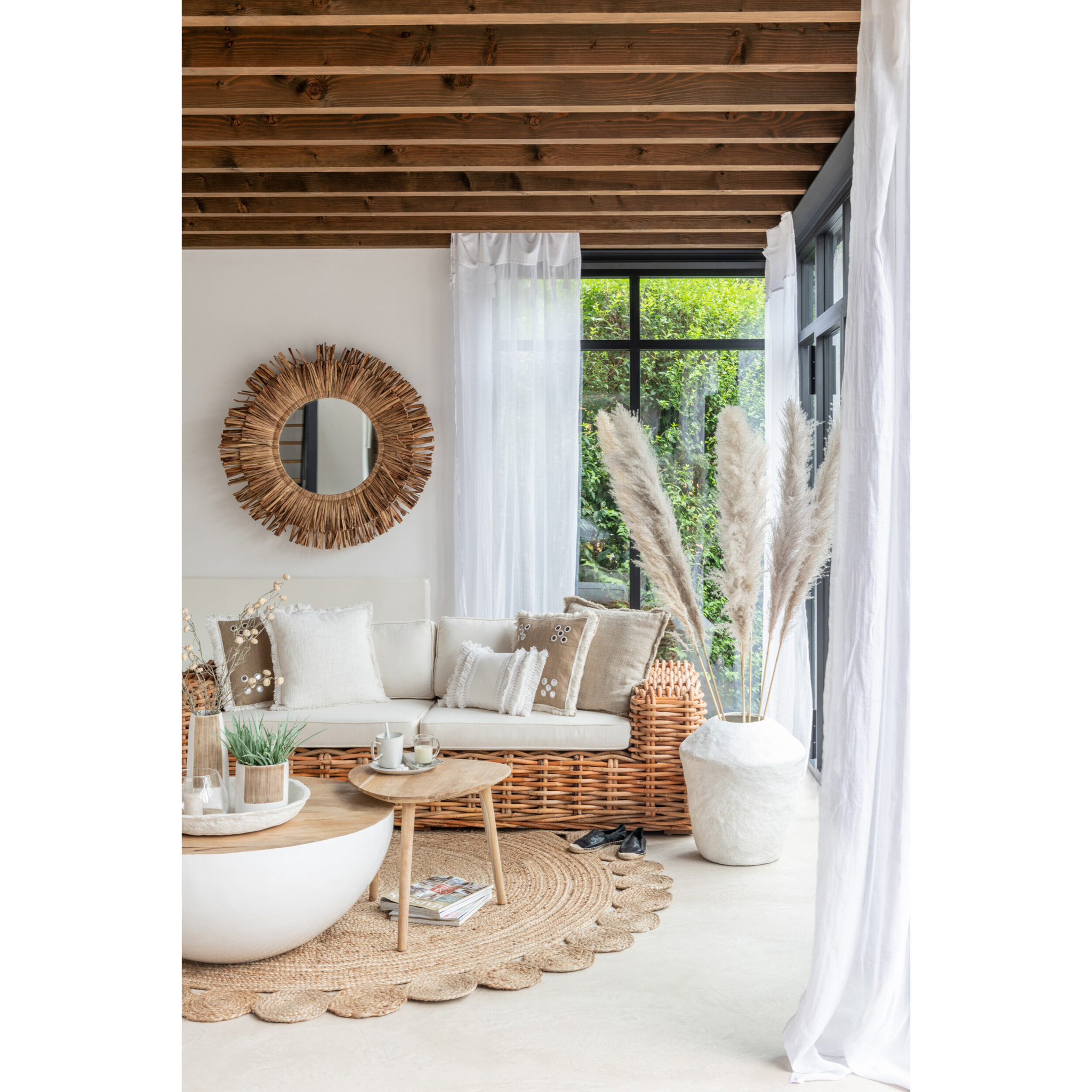 J-Line vase Large Chad - papier maché - blanc - 68 cm de hauteur