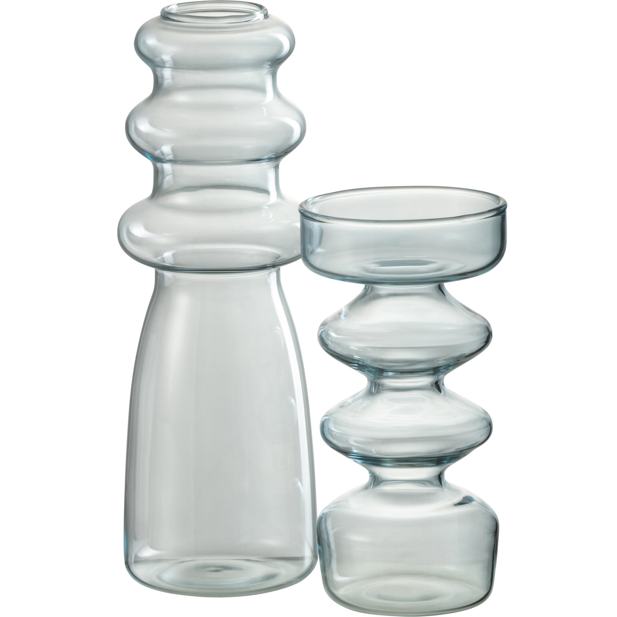 J-Line vase Luna - verre - bleu - large - 21 cm de hauteur