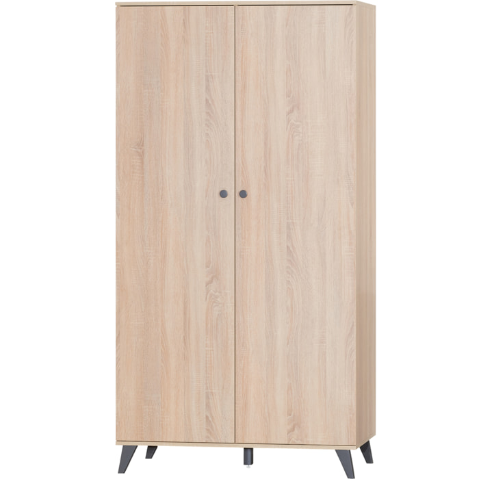 Armoire 2 portes décor bois chêne