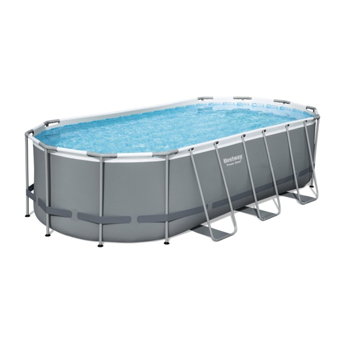 Bestway Piscine hors sol tubulaire ovale Bestway Power Steel 549 x 274 x 122 cm gris