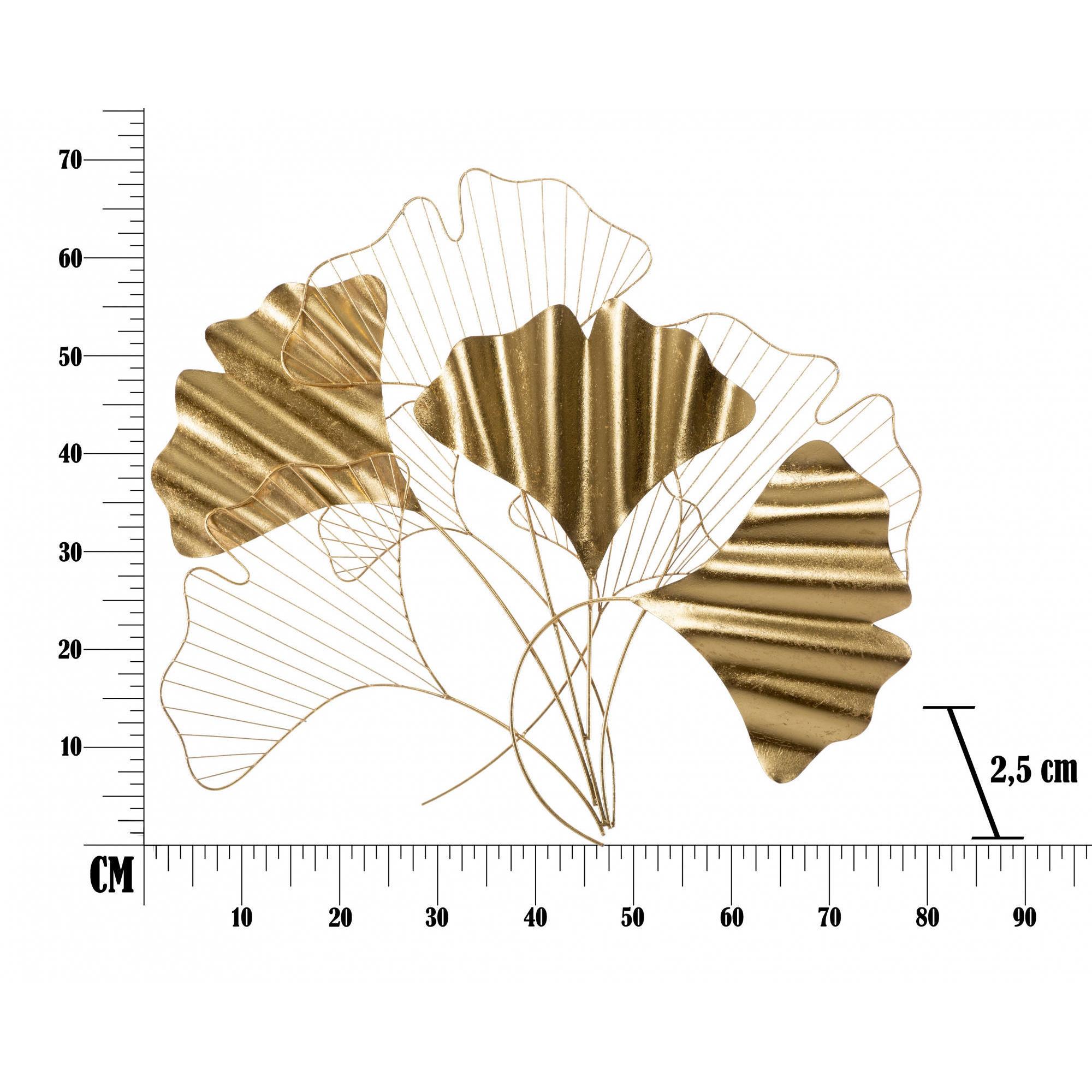 Decorazione da parete, Ferro, Colore Oro, Misure: 80 x 2,5 x 70 cm
