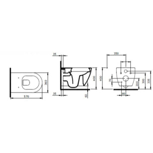 Pack WC Bati-support Geberit extra-plat UP720 + Cuvette suspendue sans bride Livea Bello + Abattant frein de chute + Plaque chro
