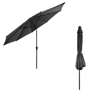 Parasol droit HAPUNA rond - Gris