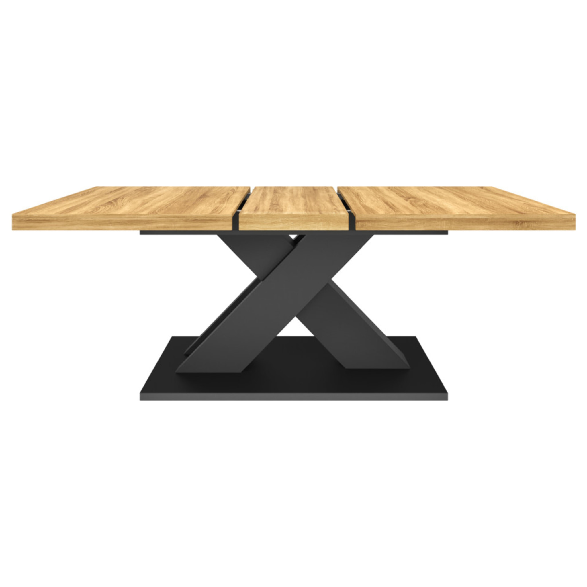 Table à manger extensible Alexia bois et noir 160-200cm