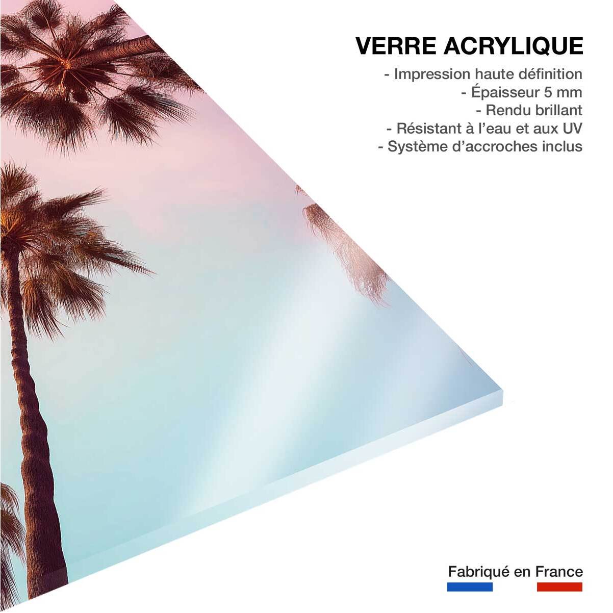 Tableau palmier rose beverly hills sunset  Tableau plexiglas