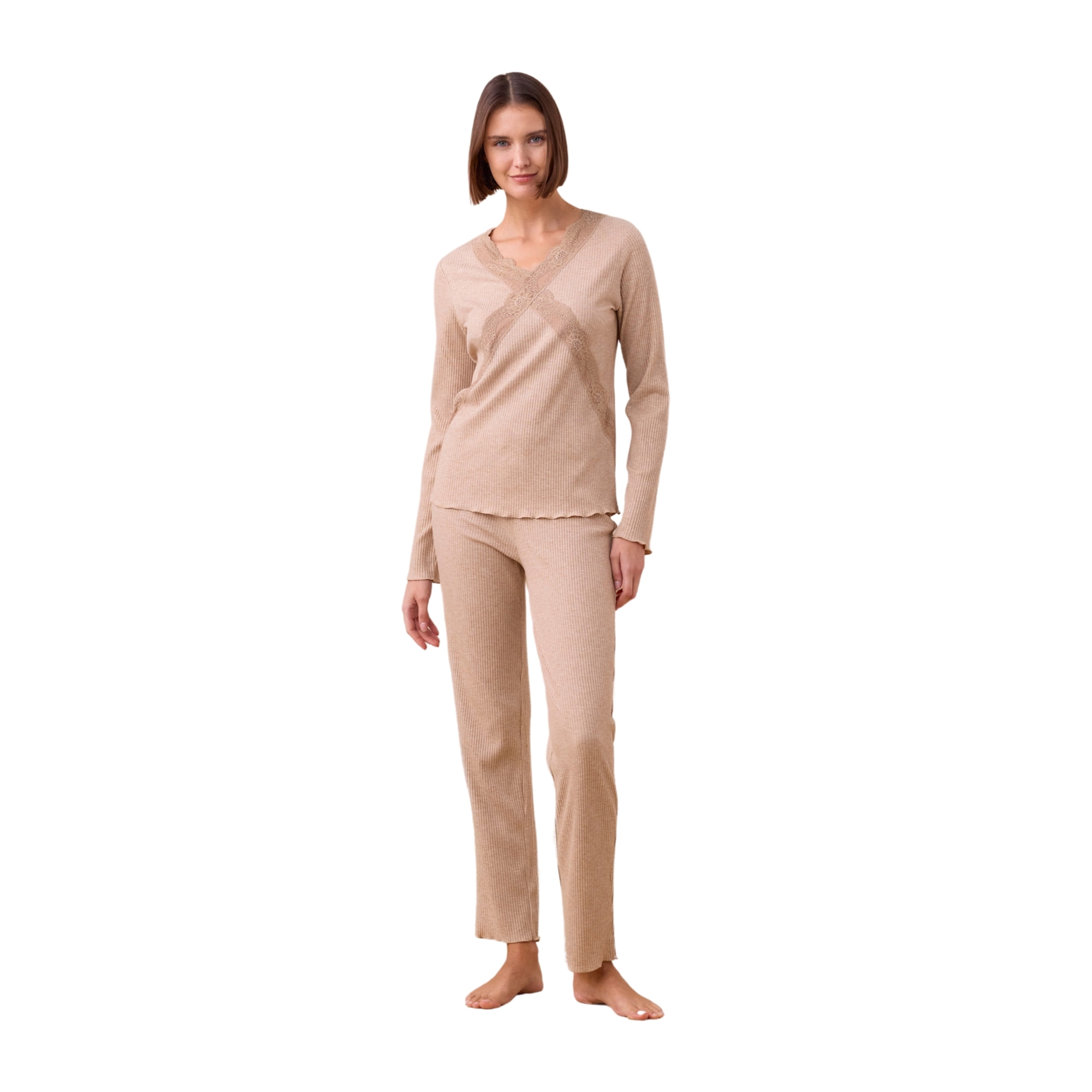 Pigiama donna in costina di viscosa articolo classic Noidinotte
