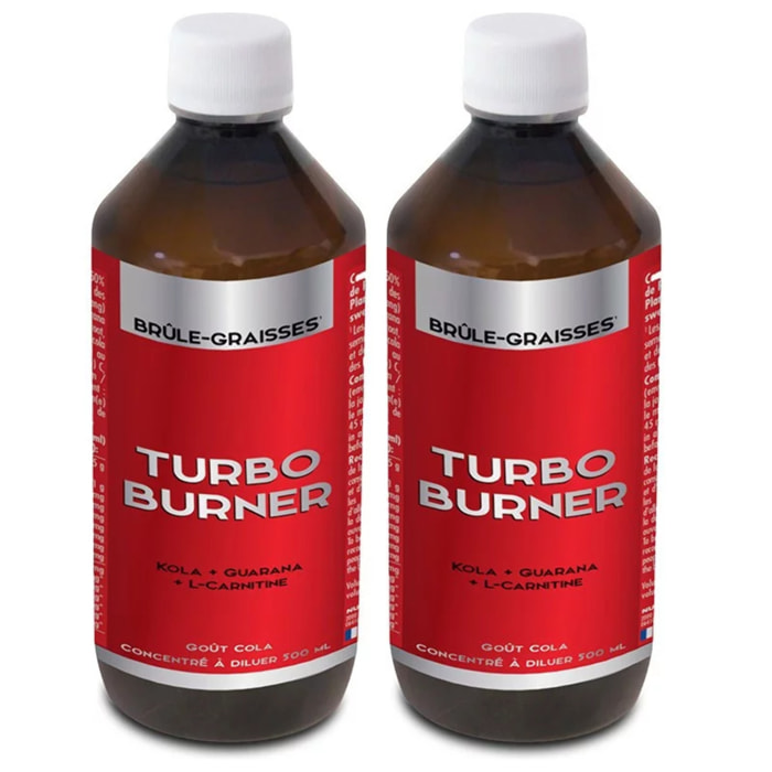 NUTRIEXPERT – Turbo Burner Concentré à boire – Brûle-graisses spécial Hommes – Favorise la combustion des graisses – Extraits de Plantes – Goût Cola – Lot de 2 produits