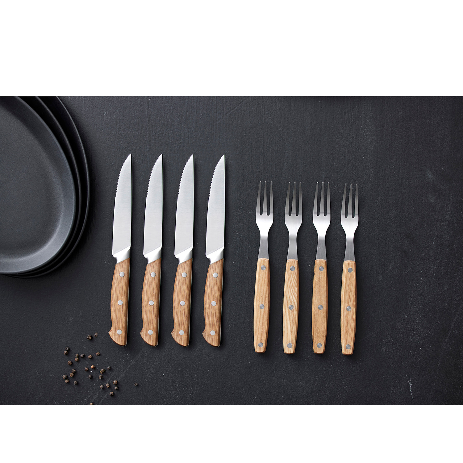 Ensemble de 8 couverts Foresta en Chêne