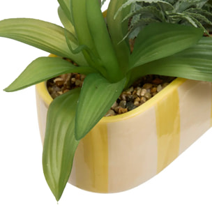 Plante artificielle Pool en Grès H24cm Orange et Jaune