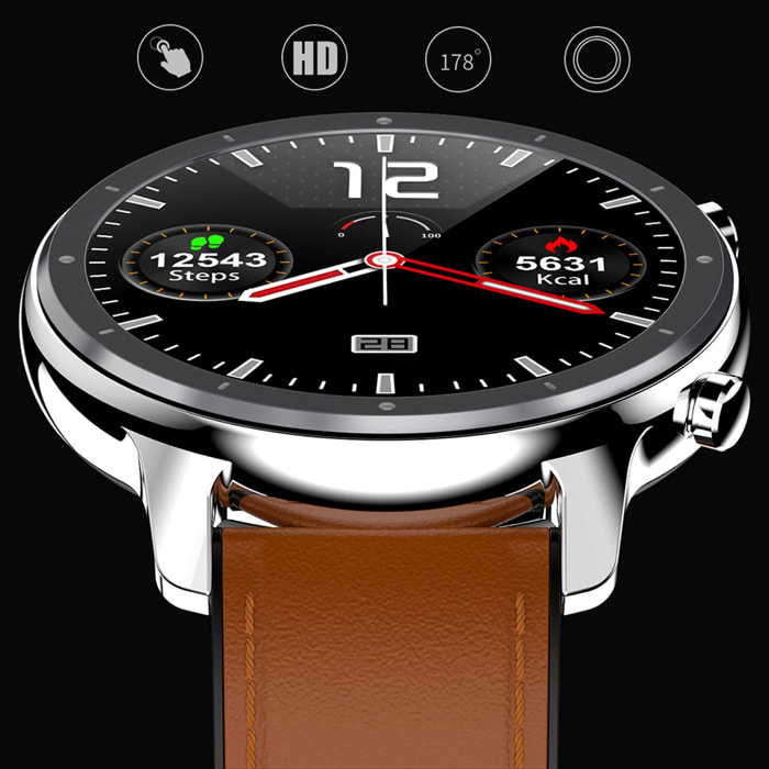 Smartwatch L11 con ECG, sfigmomanometro e O2. modalità sportive. Notifiche dell'app.