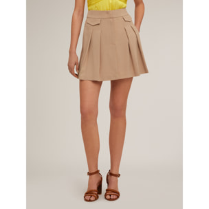 Motivi - Gonna a pieghe con motivo tasche - Beige