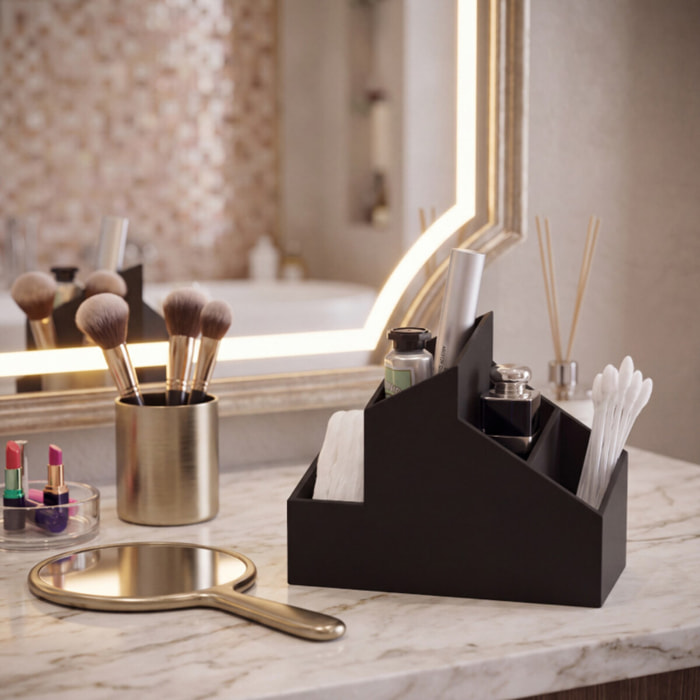 compartiment de rangement simple ABS SKYLINE Noir Spirella