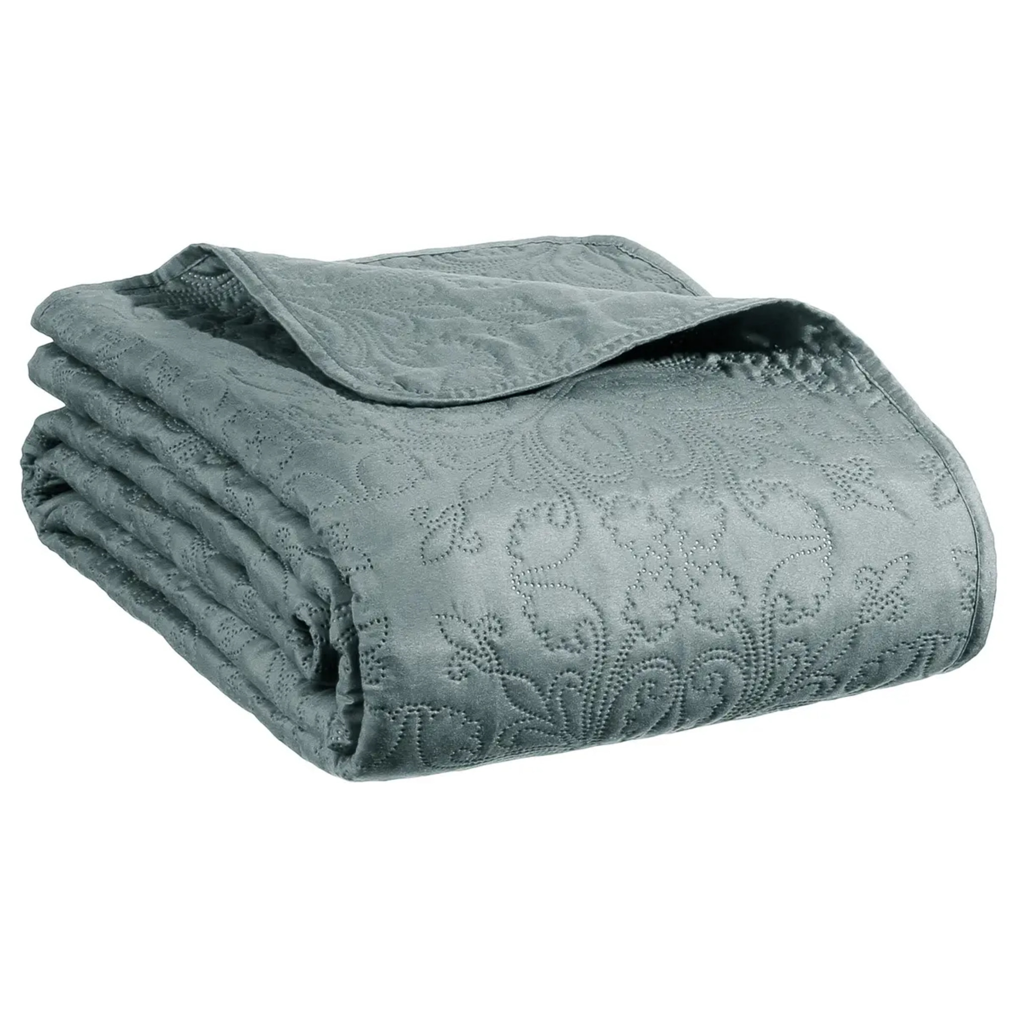 Dessus de lit Arabesque bleu minéral 260x240cm