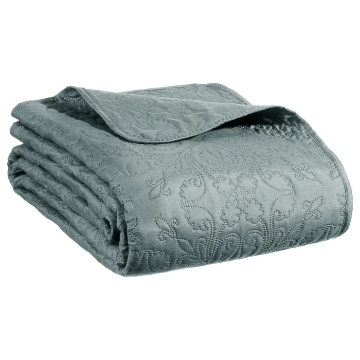 Dessus de lit Arabesque bleu minéral 260x240cm