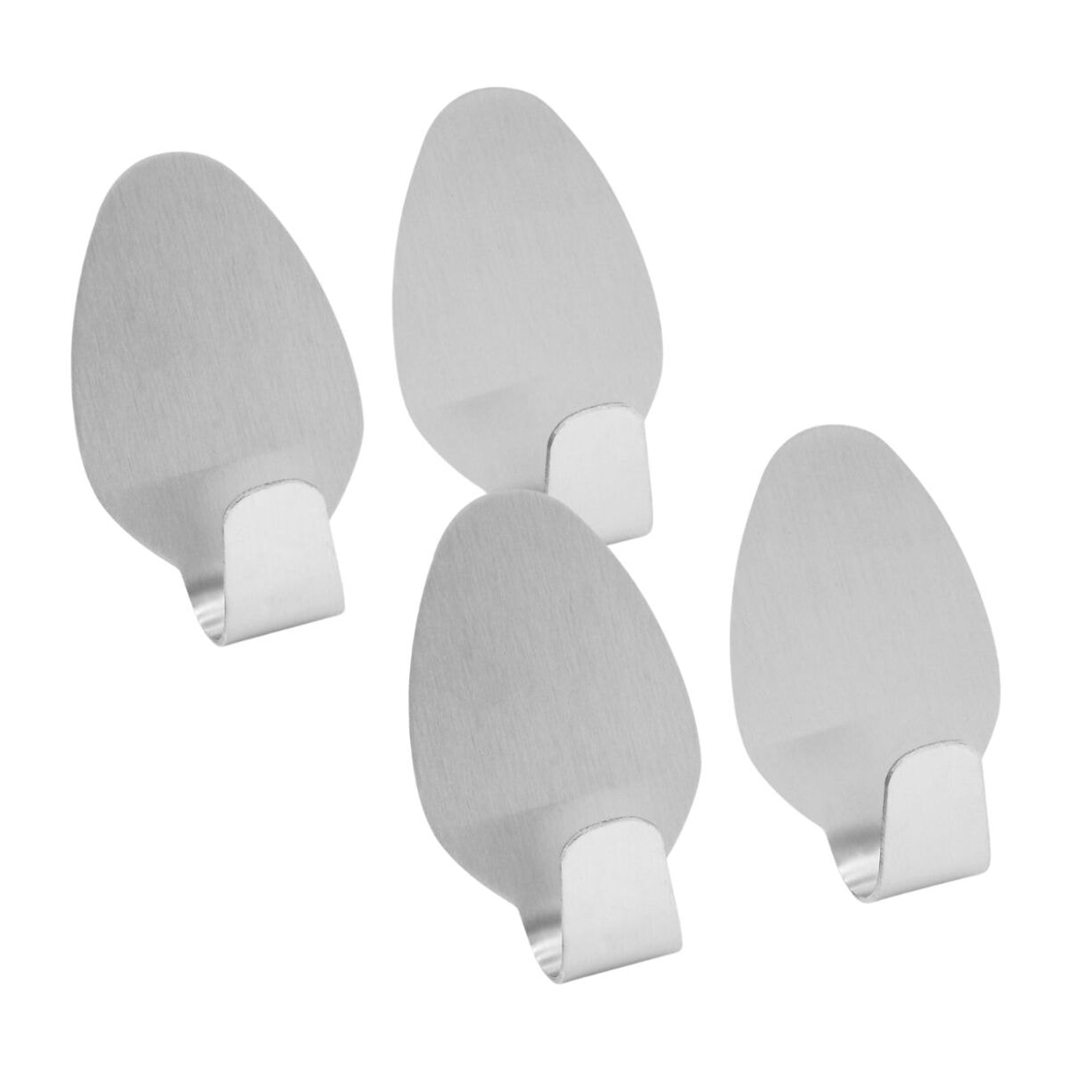 Ensemble de 4 crochets muraux adhésifs en inox Fackelmann Tecno