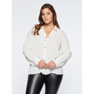 Fiorella Rubino - Camicia in viscosa ECOVERO™ - Bianco