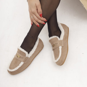 MOCASSINO SOFT FUR TAUPE