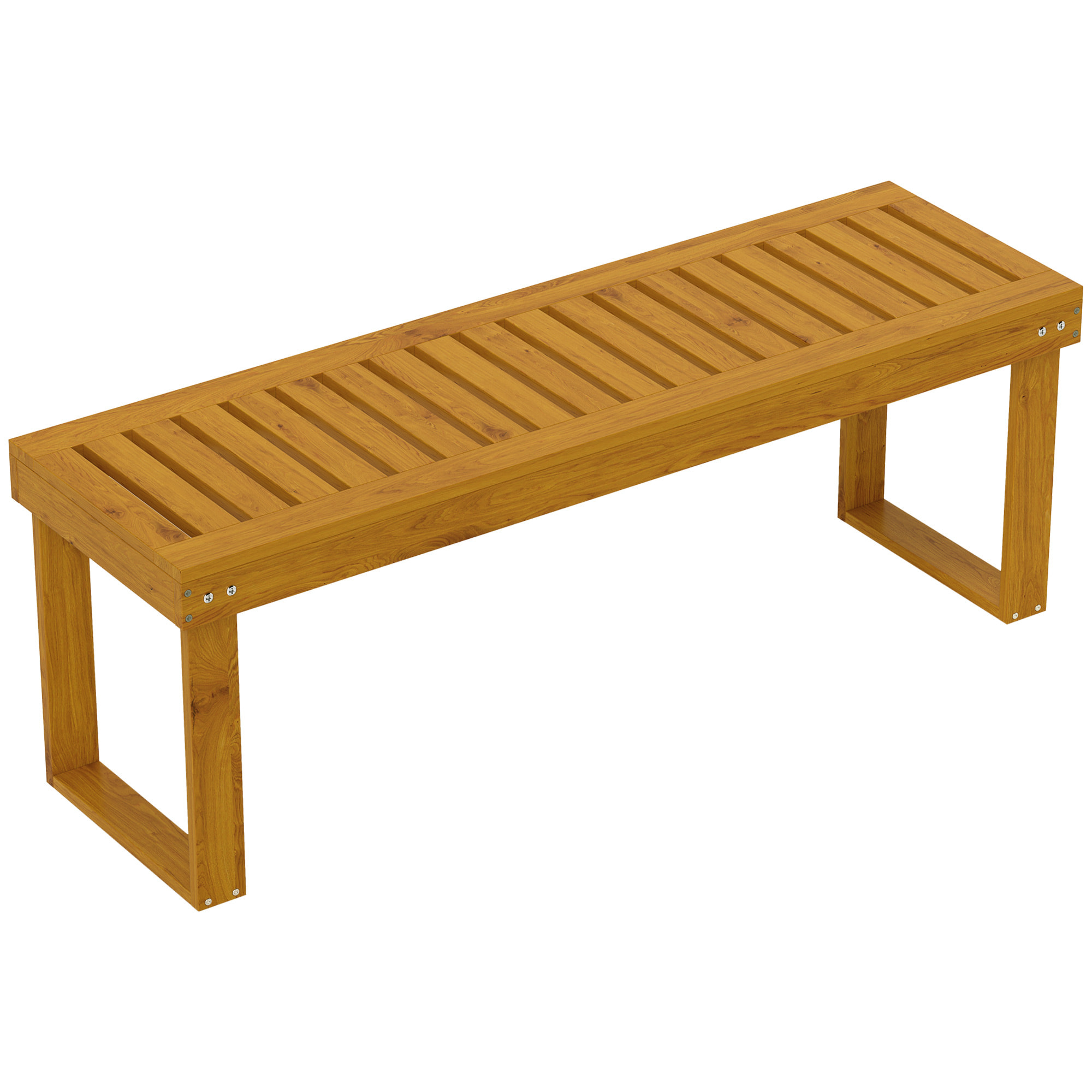 Banco de Jardín de 2 Plazas Banco de Madera Asiento de Lamas Carga 300 kg Banco para Patio Terraza 120x34x43 cm Teca