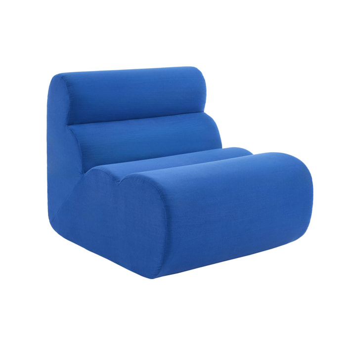 Chauffeuse tissu 1 place bleu électrique - L 81 x P 99 x H 75cm - Nova