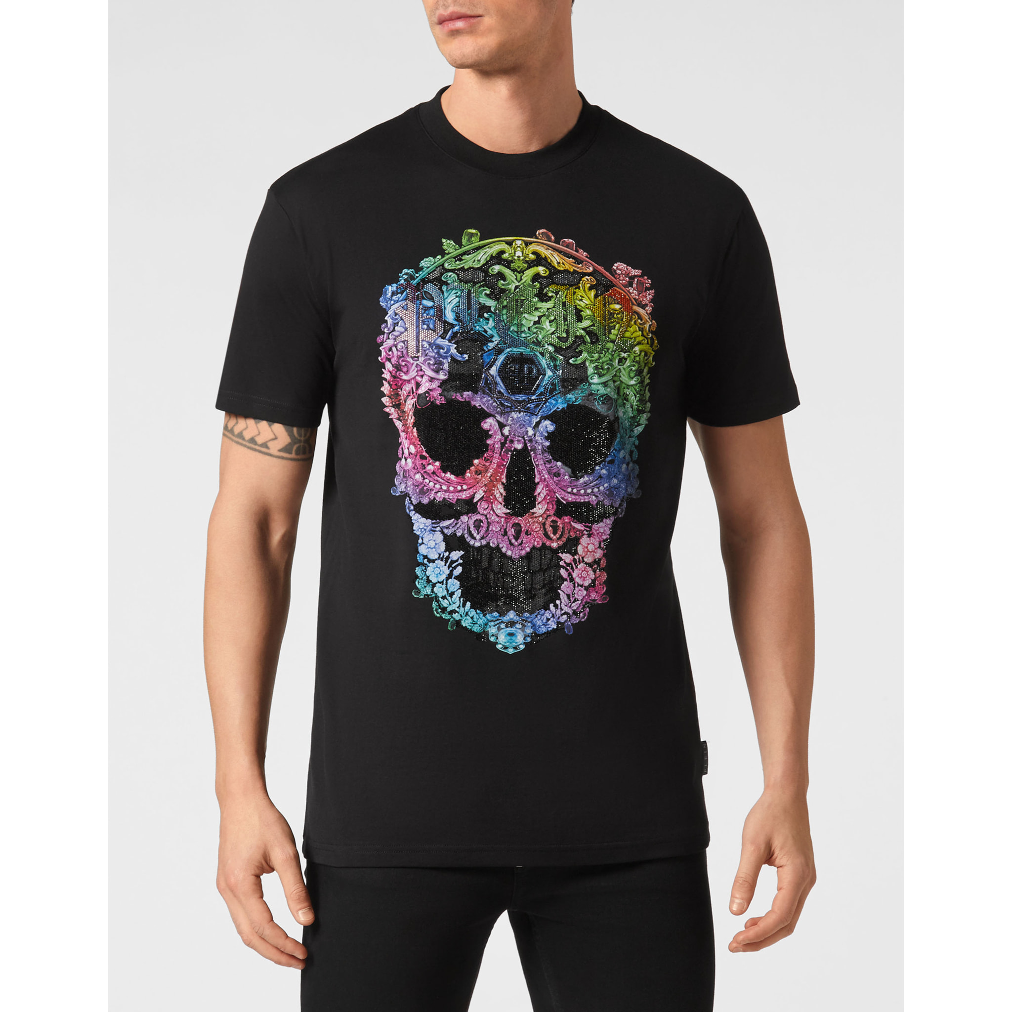 PHILIPP PLEIN T-Shirt Round Neck SKULL