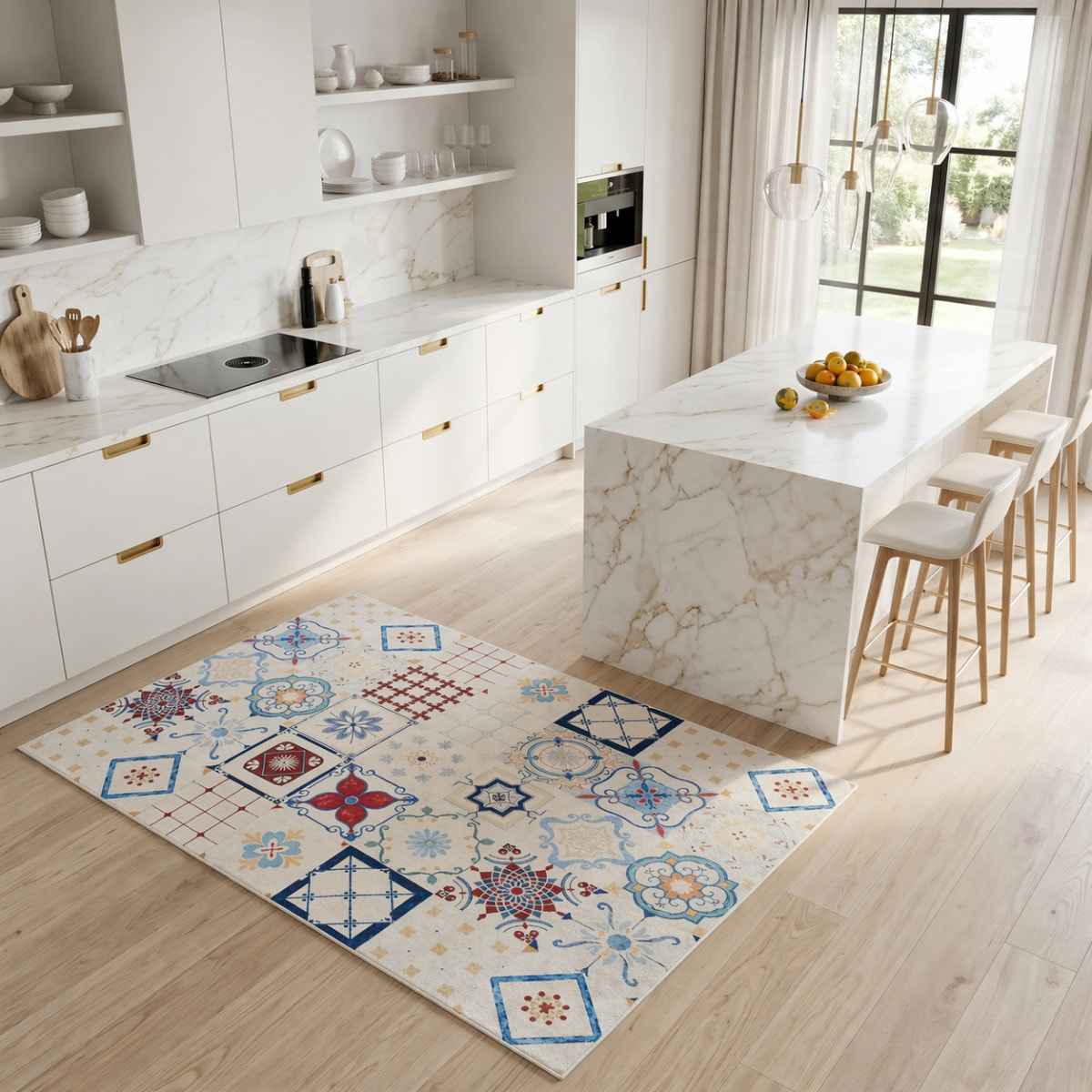 Tapis de cuisine, motif traditionnel kilim, tissé, RAYA