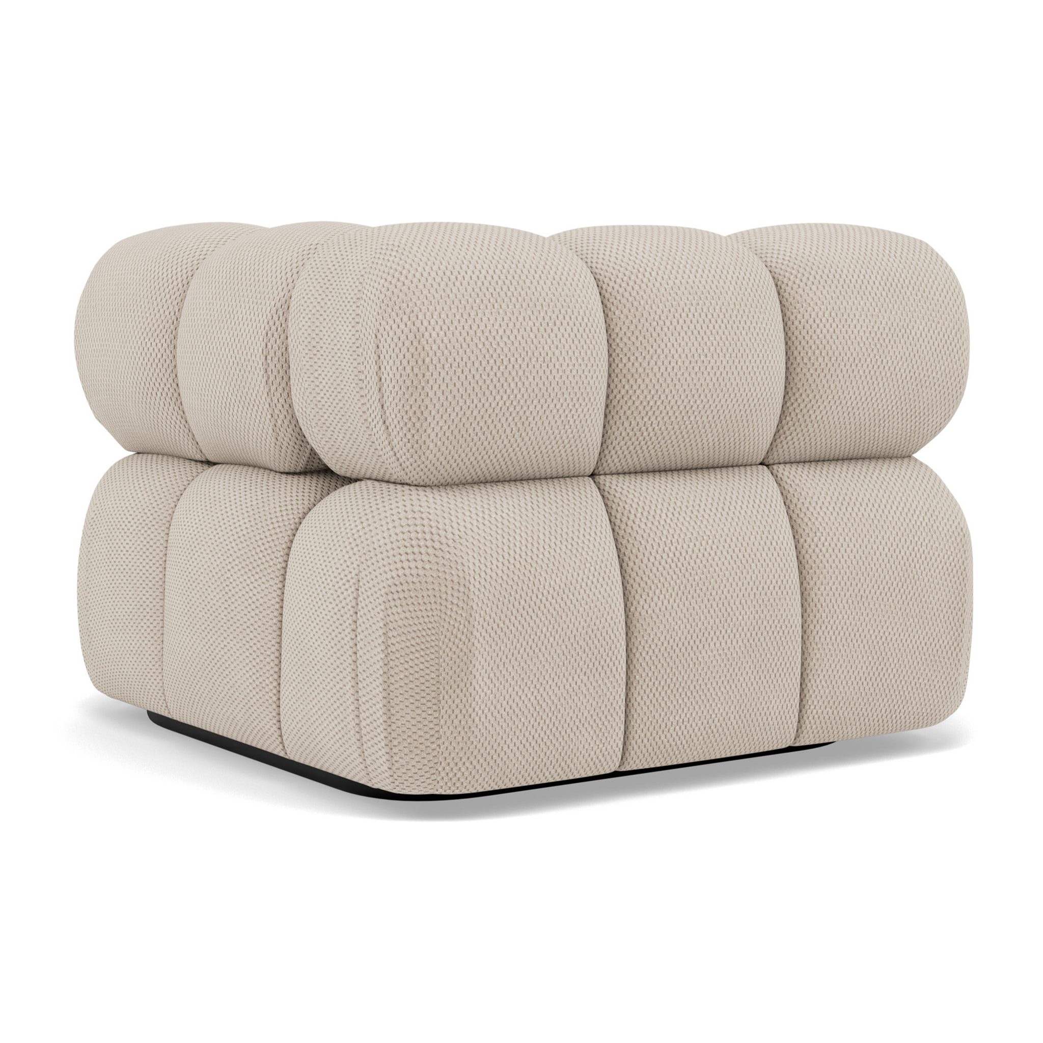 Ruby - module d'assise d'angle droit en velours texturé - Beige
