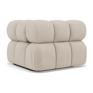 Ruby - module d'assise d'angle droit en velours texturé - Beige