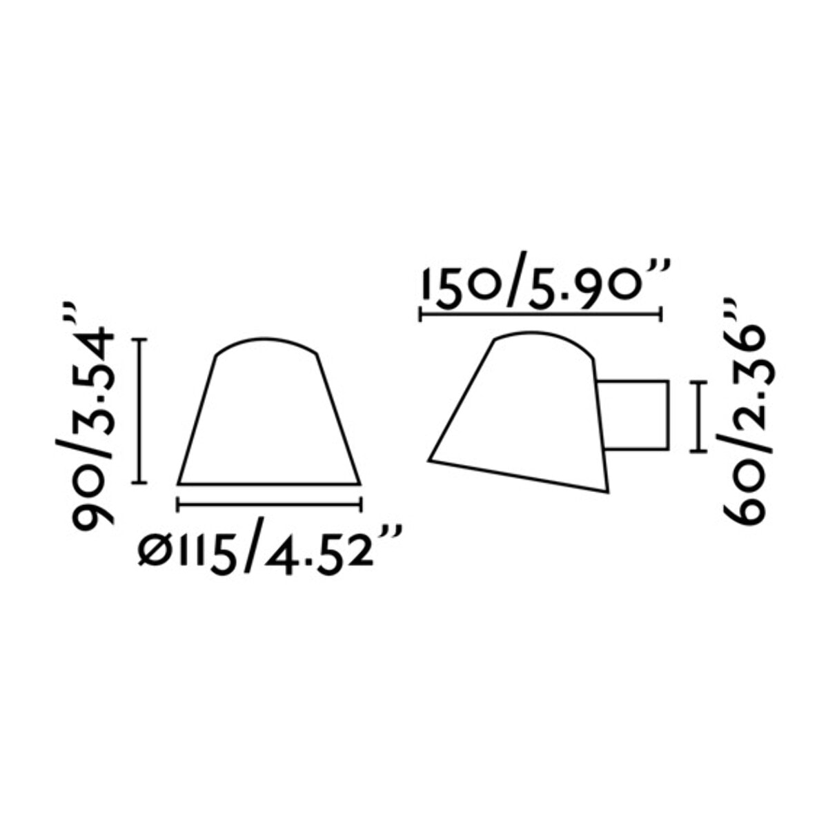 GINA Lampada da parete nero