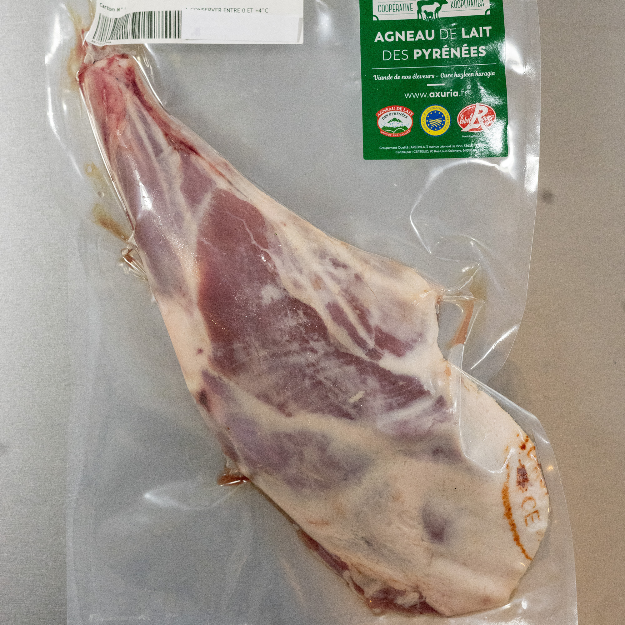 Colis duo finesse Gigot et Carré d'agneau de lait des Pyrénées IGP Label Rouge - 1,6kg - France