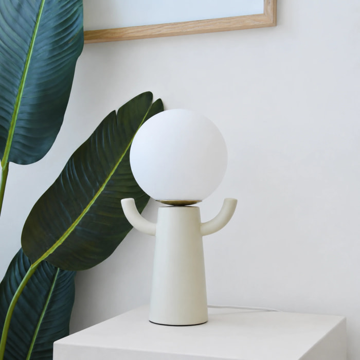 Lampe en céramique blanc cassé - Paul