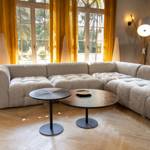 Table basse ronde en bois de manguier noir UBU