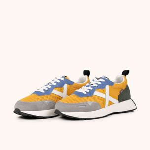 Sneakers Diseño Elegancia Deportiva Amarillo, Azul y Gris MUNICH XEMINE 98