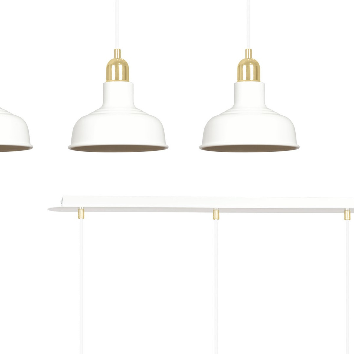 Lampada a sospensione IBOR in acciaio bianco e oro