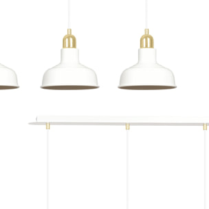Lampada a sospensione IBOR in acciaio bianco e oro