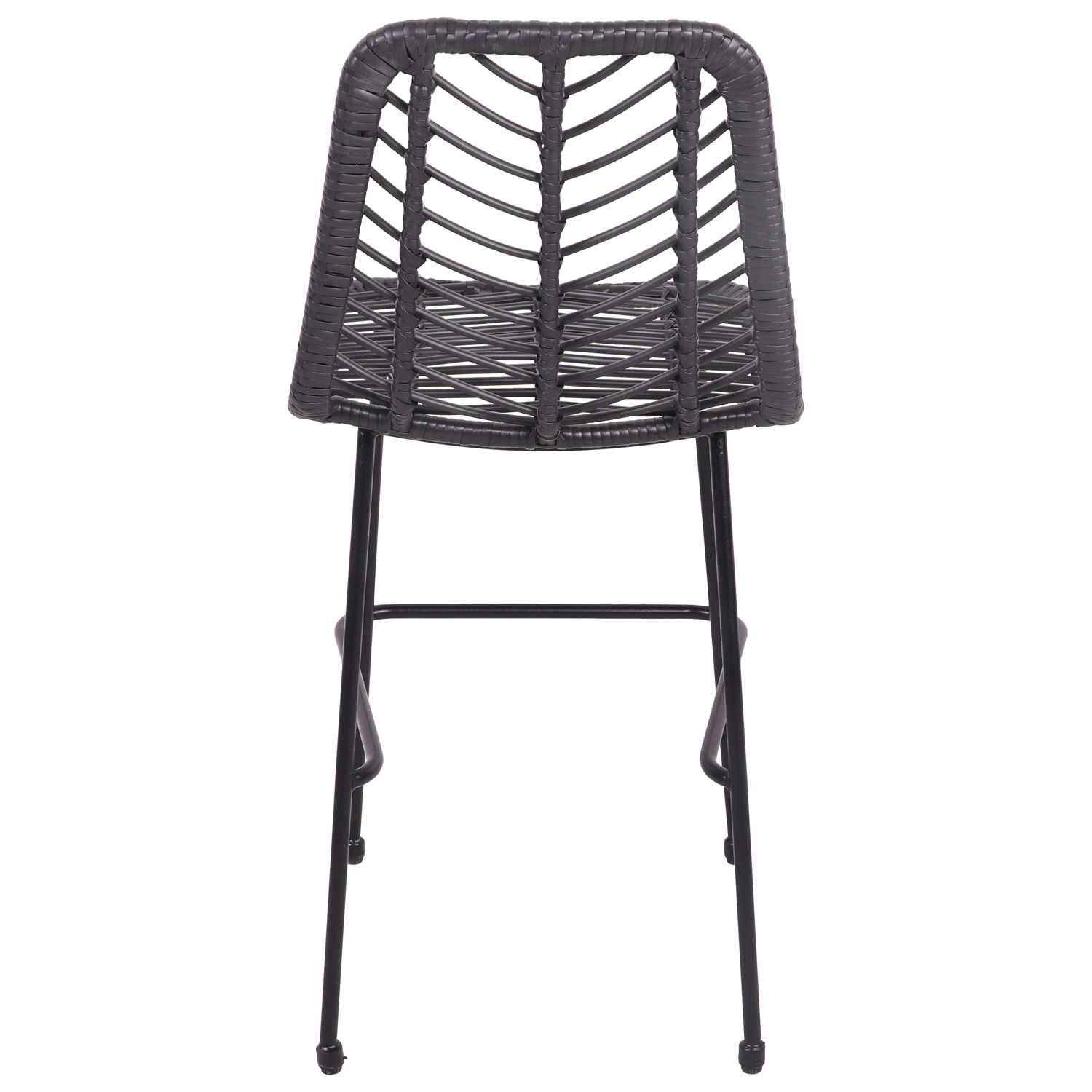 Lot de 2 tabourets de bar en rotin synthétique noirs OKA