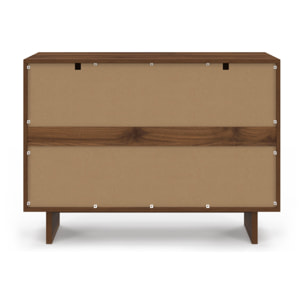 Commode Yumi 6 tiroirs en bois effet noyer