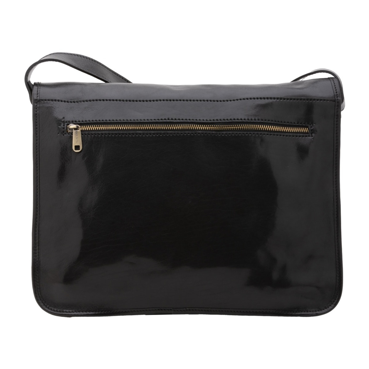 Borsa a tracolla uomo in vera pelle - Modello False - Made in Italy - 30.0 x 38.0 x 12.0 cm