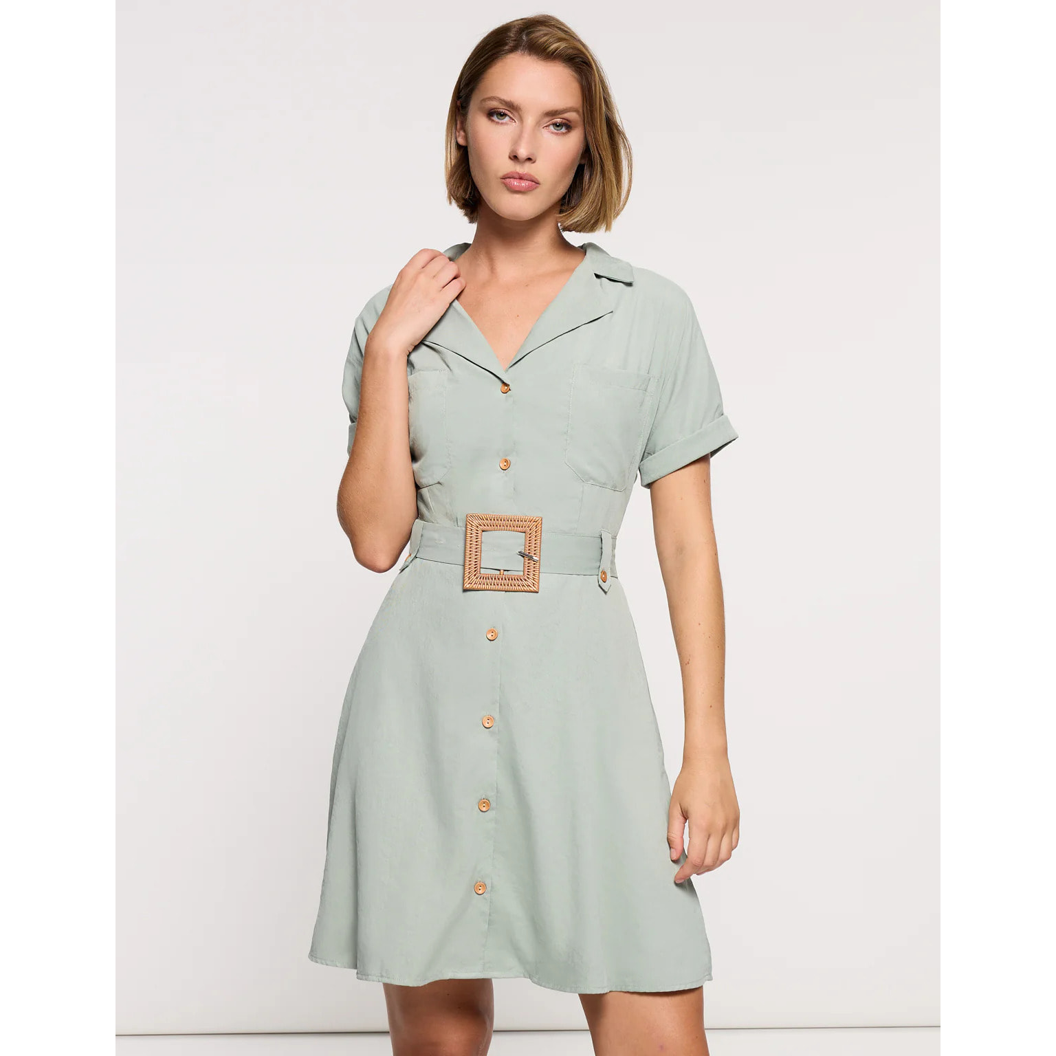 Vestido Corto Caqui Claro - Ilice