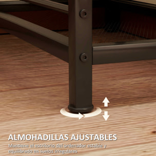 Escritorio con Estantería Reversible Industrial Escritorio con Marco de Acero Mesa de Estudio para Oficina Dormitorio 110x53x115,5 cm Roble y Negro