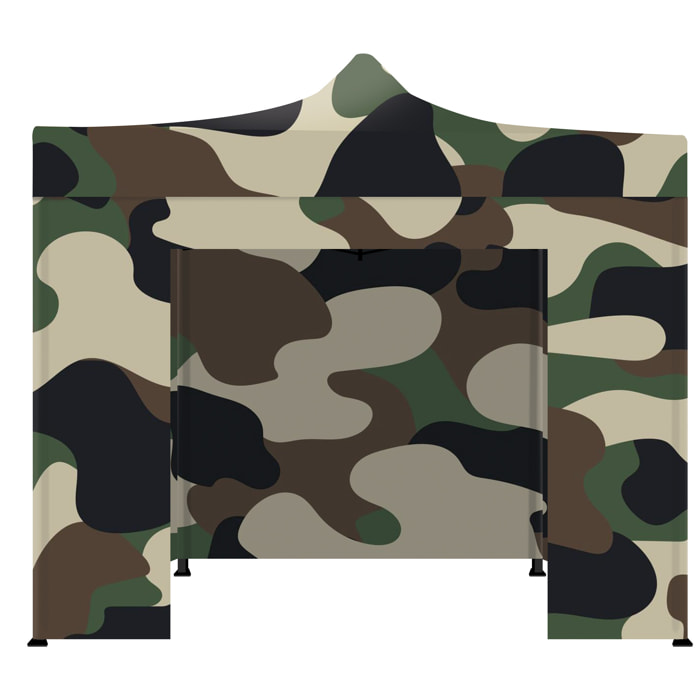 Taman Tenda / Gazebo Per Giardino 3X6 Impermeabile Tendone Pieghevole Fiere Mercati Con Teli Laterali Colore Camouflage