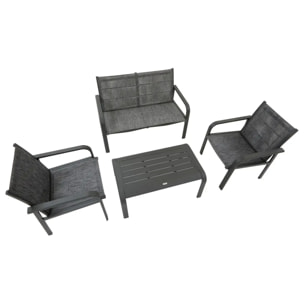 Salon de jardin Piazza 4 places gris graphite