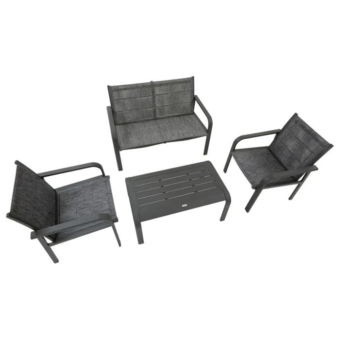 Salon de jardin Piazza 4 places gris graphite