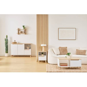 Table basse Luma rectangulaire 48x90cm blanc