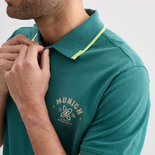 Polo MUNICH varsity lifestyle de algodón verde