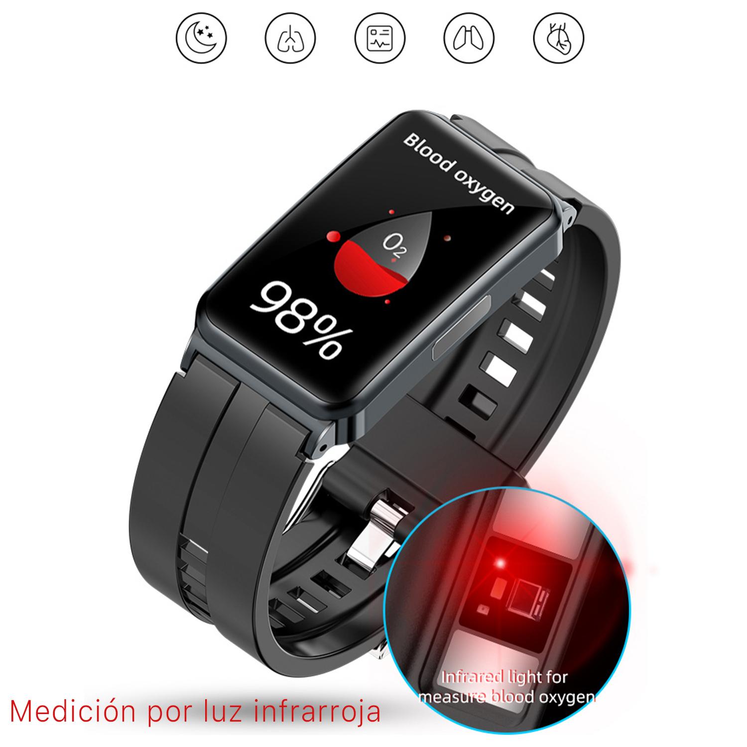 Brazalete inteligente EP01 con medición de glucosa en sangre, ECG, modo multideportivo.