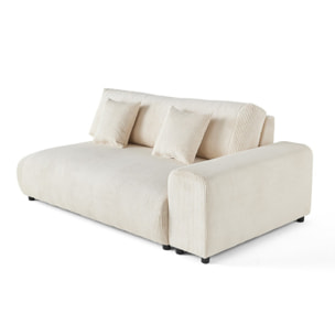 Garance - module d'assise 3 places avec accoudoir droit - en velours côtelé - Beige
