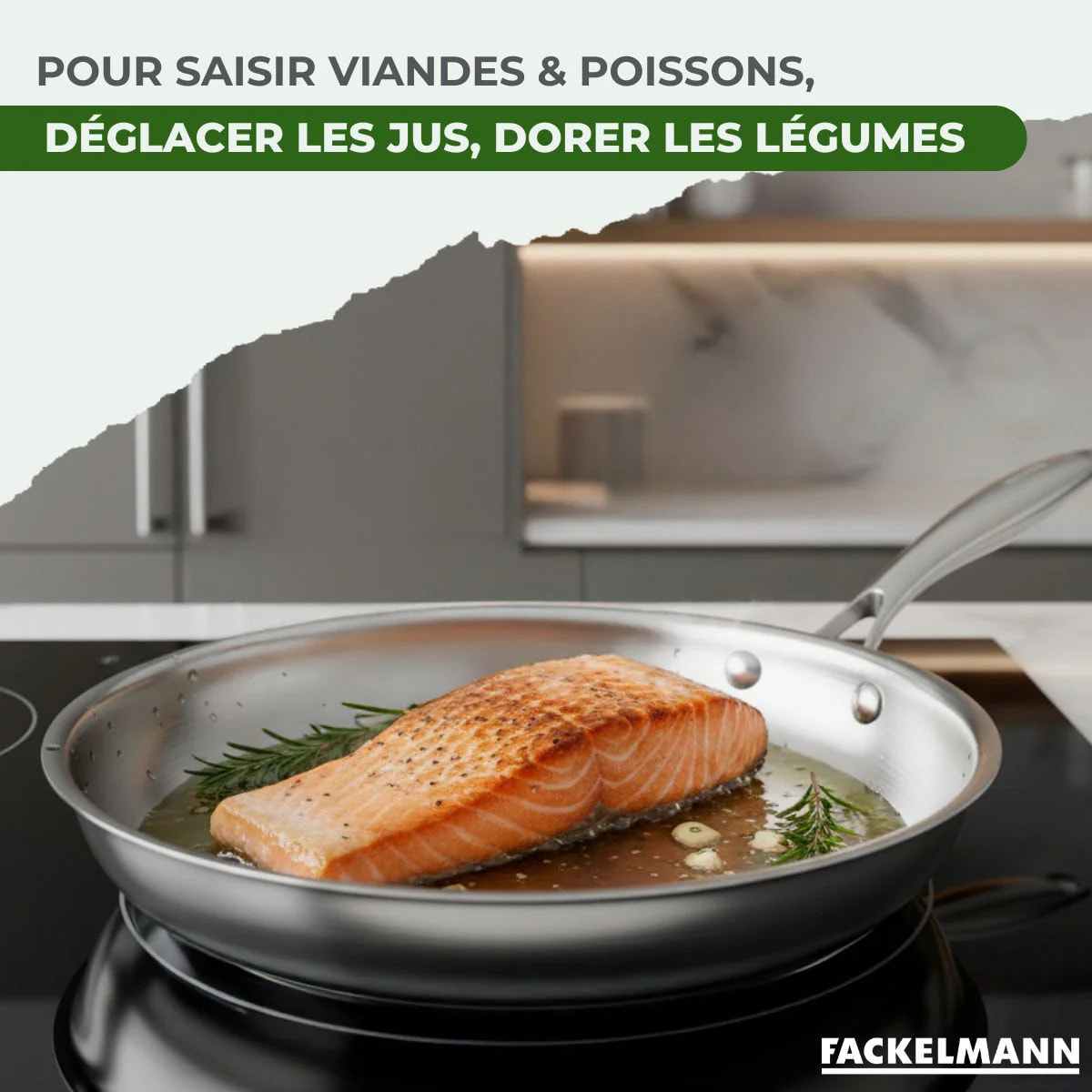 4 poêles 20 24 26 et 28 cm inox 18/10 Triply Fackelmann Vita3