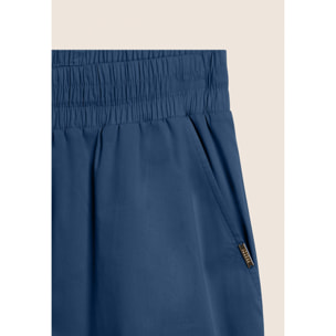 Pantaloni Cropped in Popeline elasticizzato