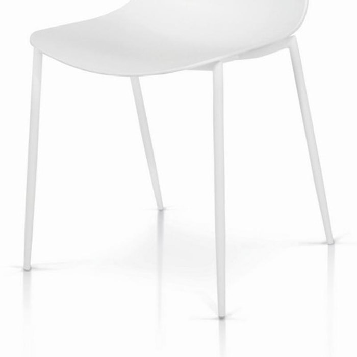 Set di 4 sedie Fashion Commerce bianche in polipropilene e gambe in metallo