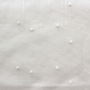 Paire de petits voilages plumetis  - Effet lin - Ecru